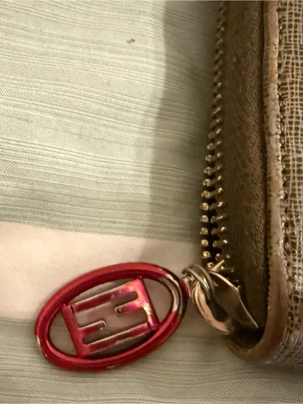 Fendi Monogram Zucchino/Zucca Zip-Around Wallet